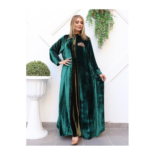 Green Dark Velvet Gown HVC-0007