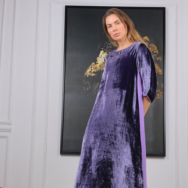 Purple Velvet Dress HVC-0016