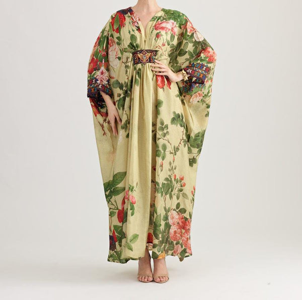 Sulphur Floral Long Kaftan AUG-0002