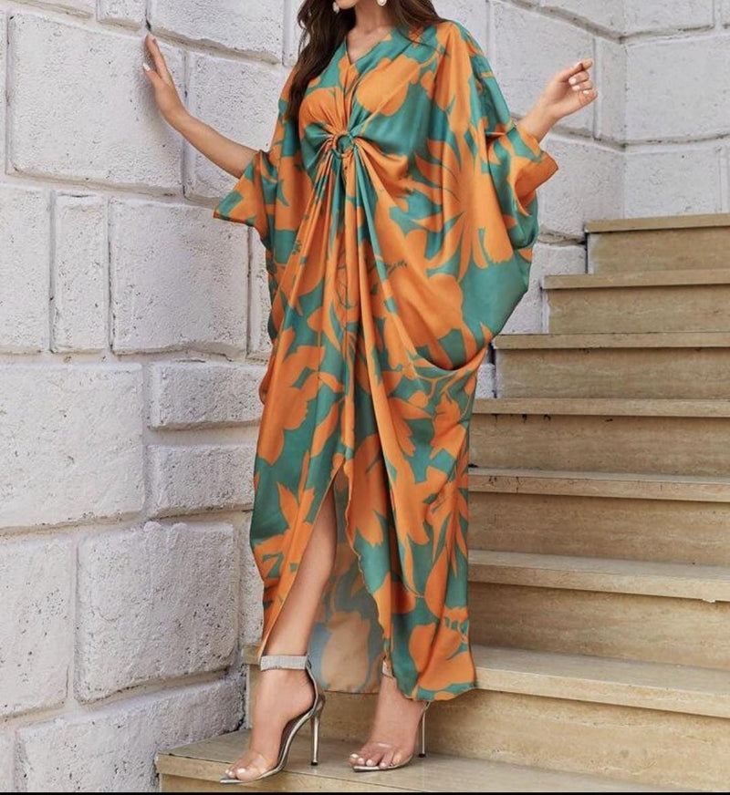 Ayeza khan kaftan Orange Ring Kaftan