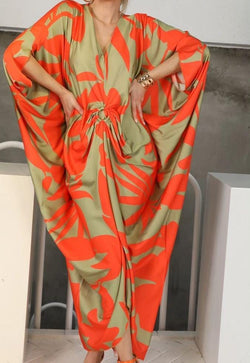 Dark Orange Ring Kaftan