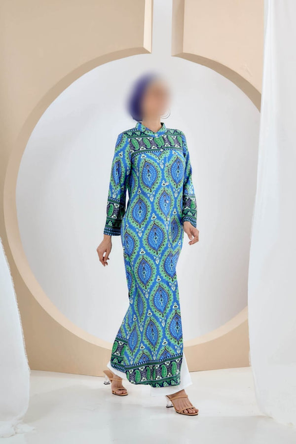 BAINUN GREEN BATIK PRINTED KAFTAN