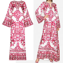 Red Tile Kaftan Shirt HBT-0008