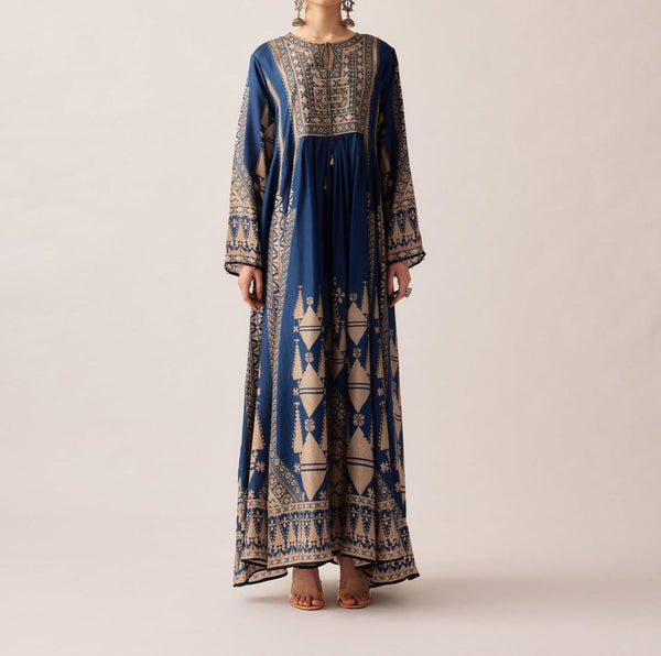 Suzani Blue Anarkali Tunic