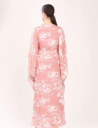 Pink & White Floral Kaftan HLK-0198