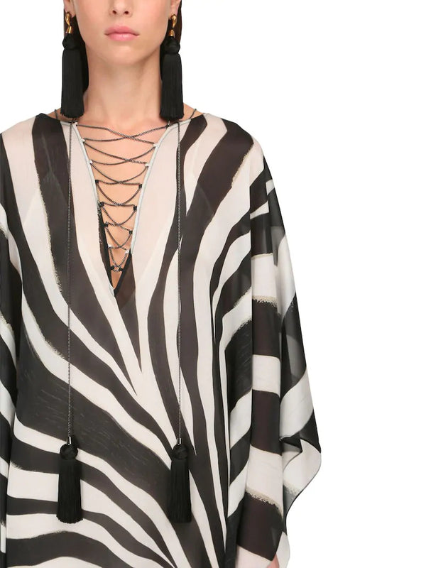 Black Lines Long Kaftan HLK-0017