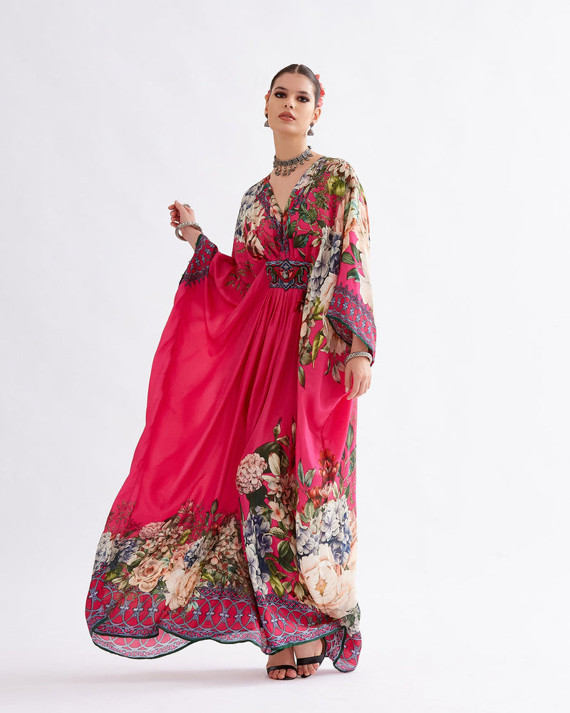 Fuchsia Floral Kaftan HLK-0053