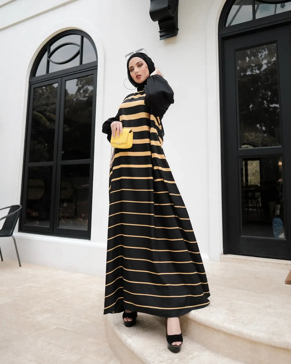 Yellow Lines Abaya HAC_0174