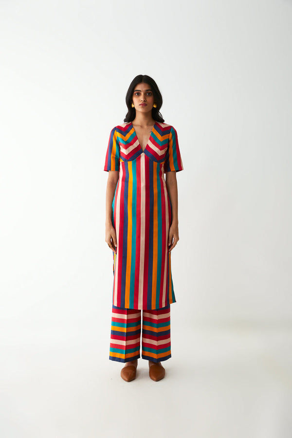 Striped Kurta Pant Set HED-0076