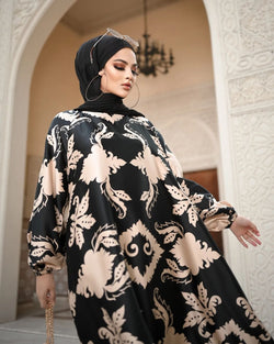 Black & Peach Kaftan HAC-0006