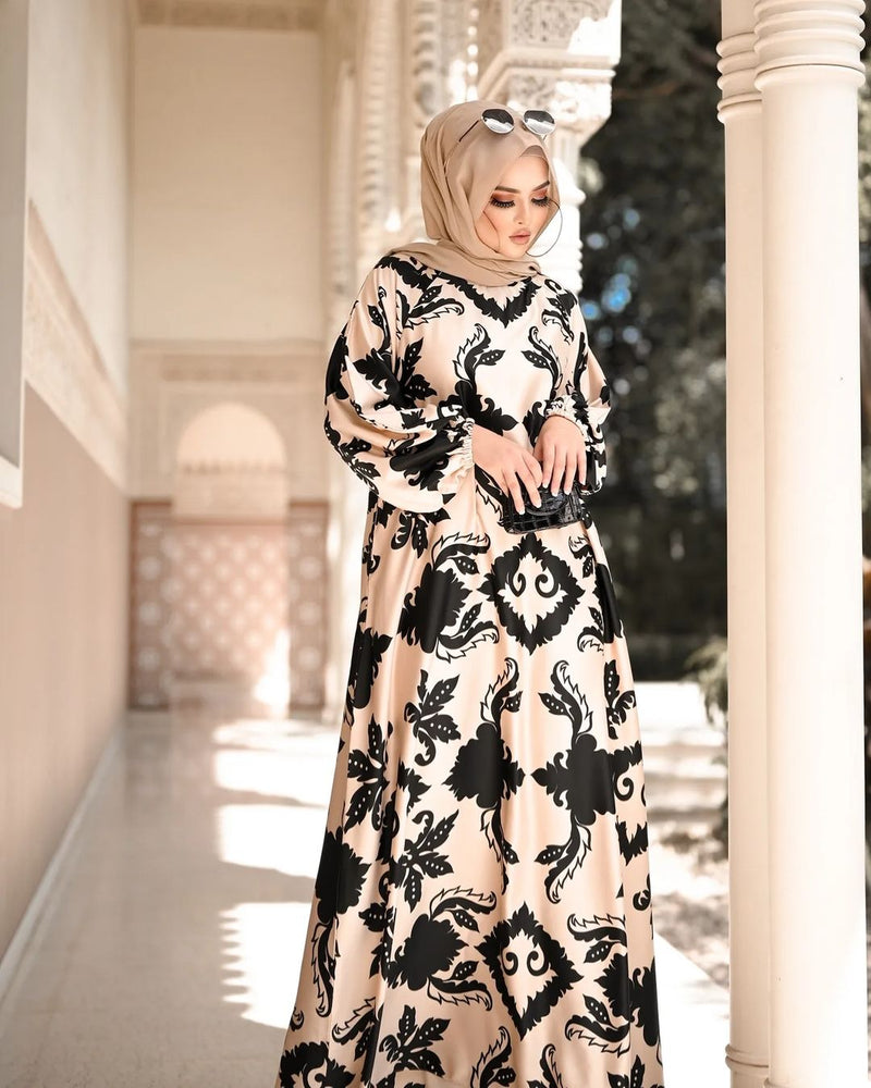 Black & Peach Abaya HAC-0005