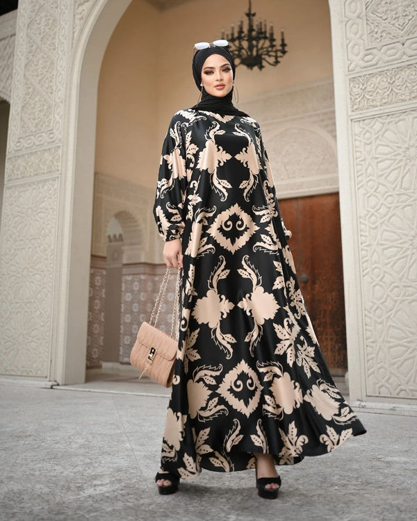 Black & Peach Kaftan HAC-0006