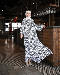 Black & White Abaya HAC-0015