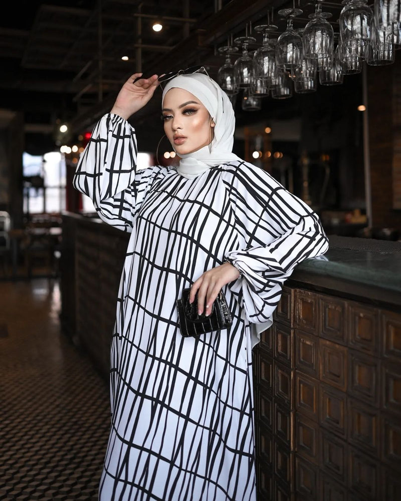 Black & White Abaya HAC-0015