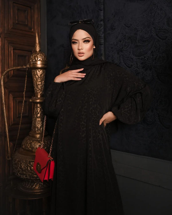 Black Self Abaya HAC-0031