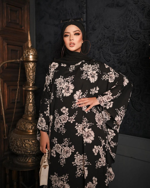 Black & White Abaya Kaftan HLK-0077