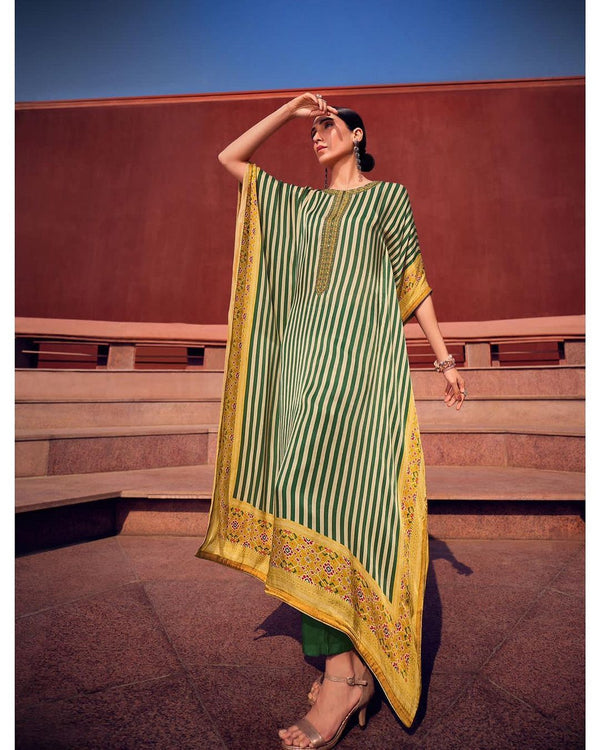 Traditional Green Kaftan Set HED-0024