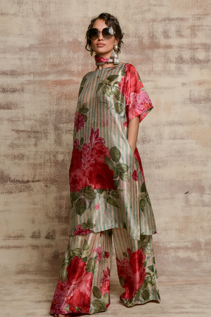 Floral Kurta Kaftan & Palazzo HED-0034