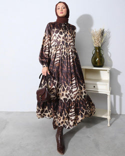 Colored Cheetah Frock HLF-0020