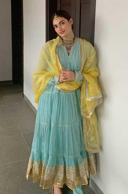 Mint Green Anarkali HED-0039