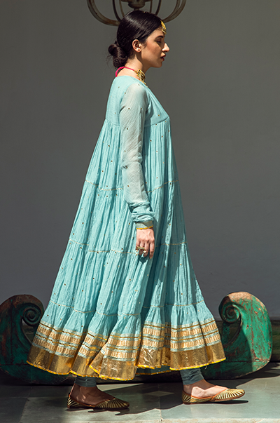 Mint Green Anarkali HED-0039