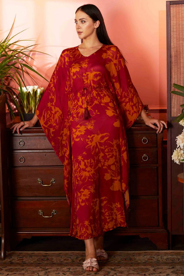 Orange Red Kaftan HLK-0177