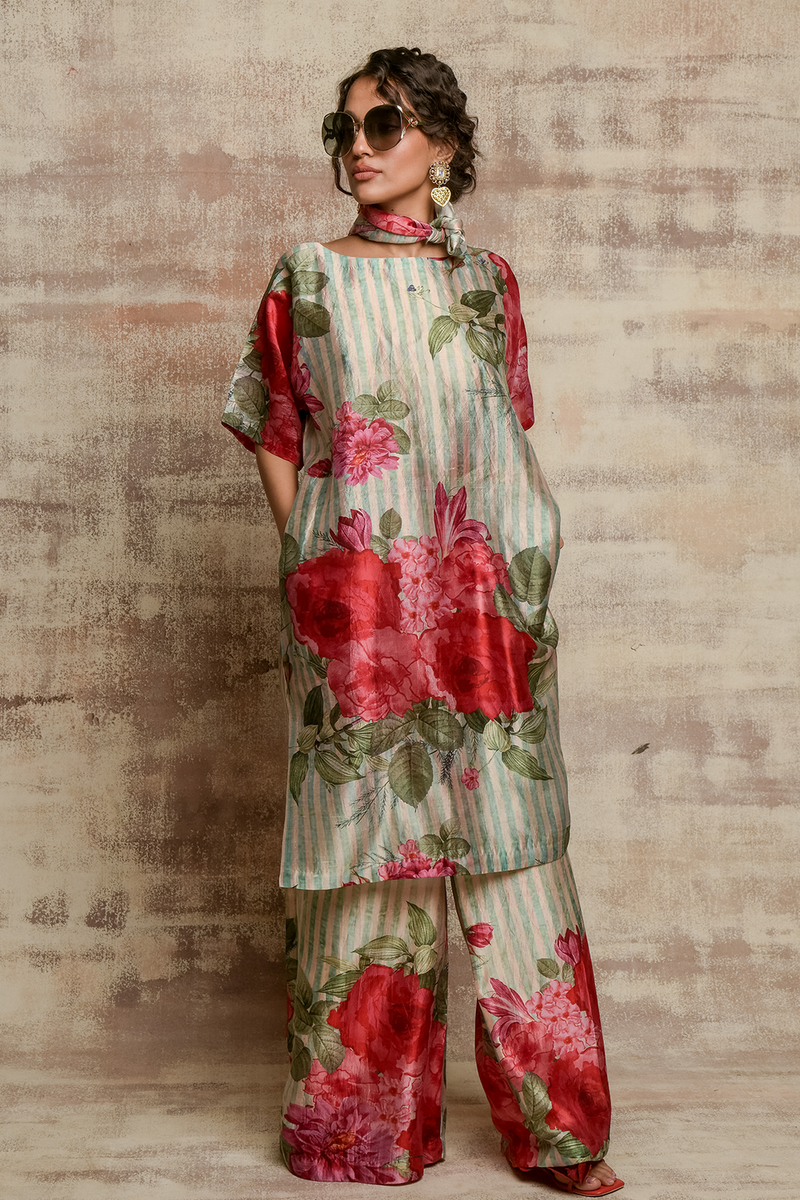 Floral Kurta Kaftan & Palazzo HED-0034