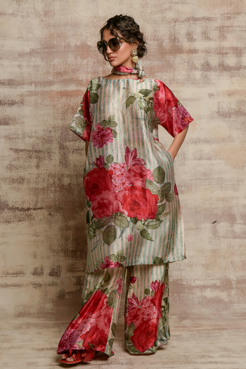 Floral Kurta Kaftan & Palazzo HED-0034