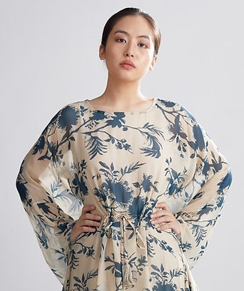 CreamT Floral Kaftan HLK-0007