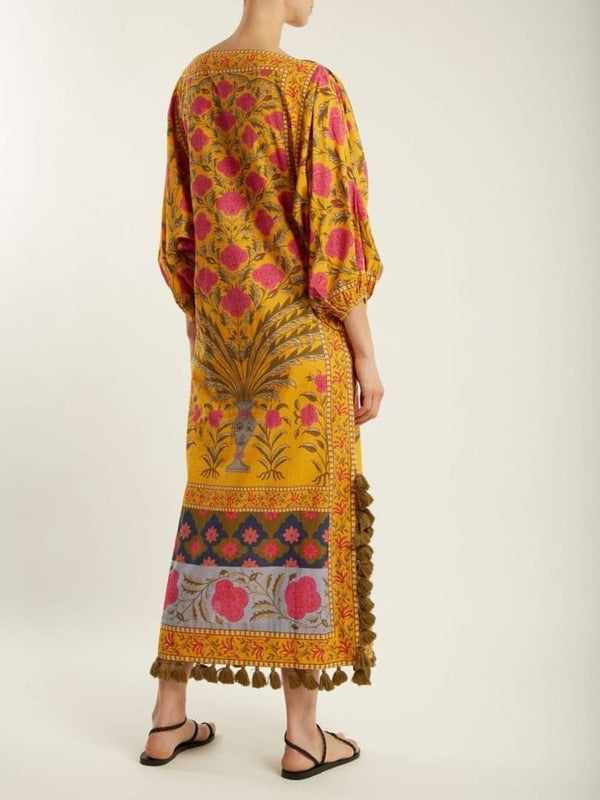 Mustard Mughal Floral Shirt HSC-0010