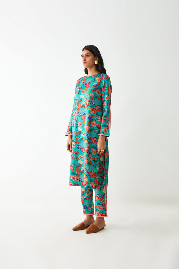 Green Mint Kurta Pant Set HED-0067