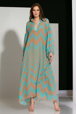 Green Zigzag Long Shirt HSC-0005