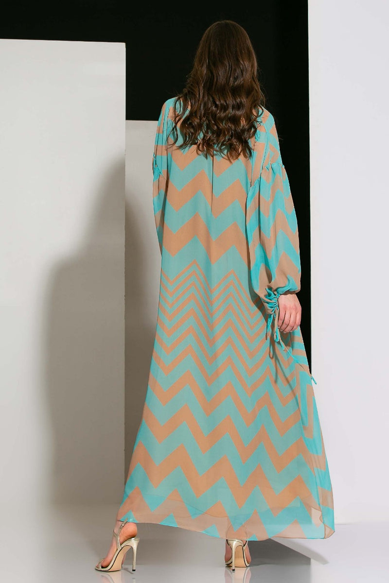 Green Zigzag Long Shirt HSC-0005