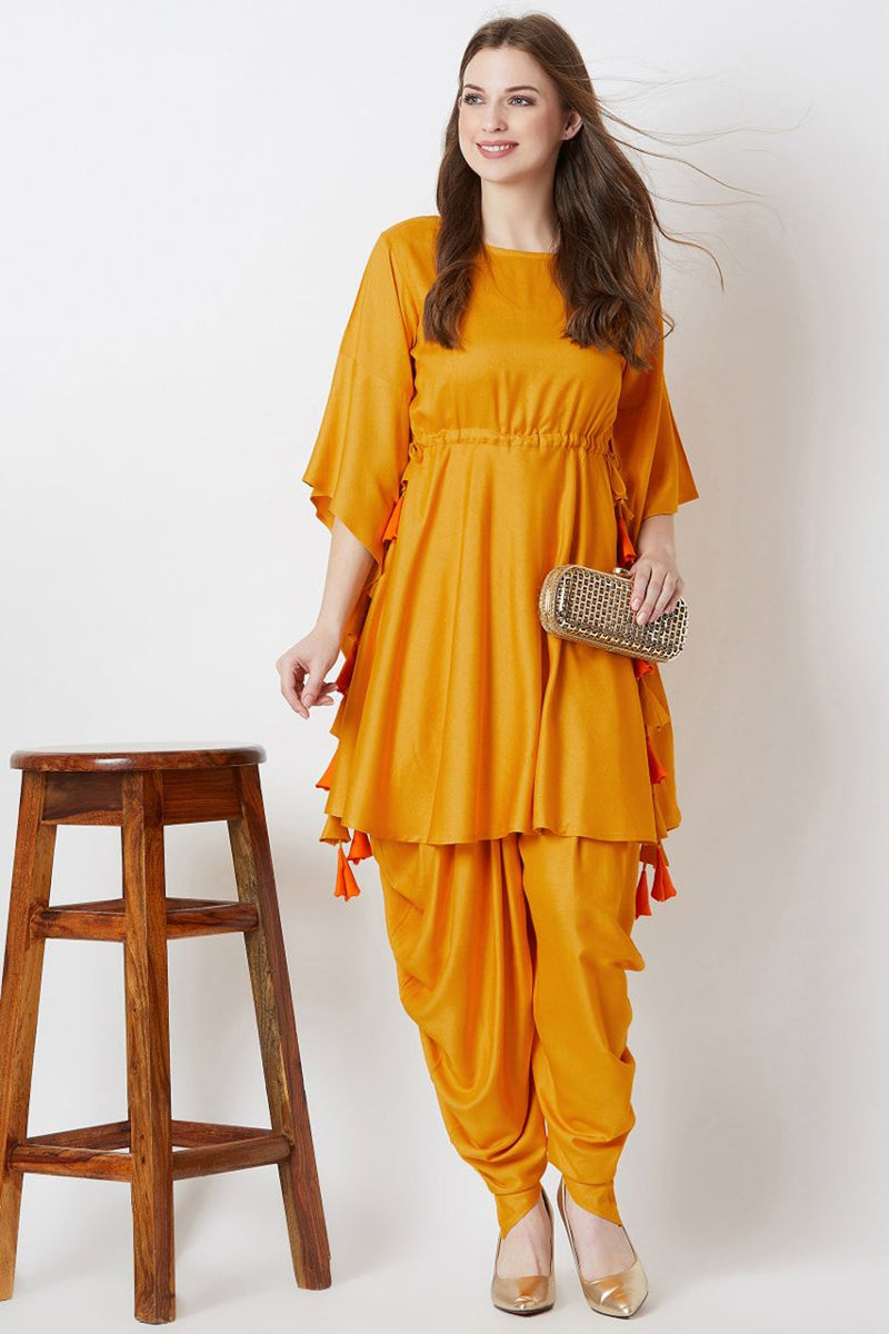 Mustard Dhoti Shalwar Set HLE-0017