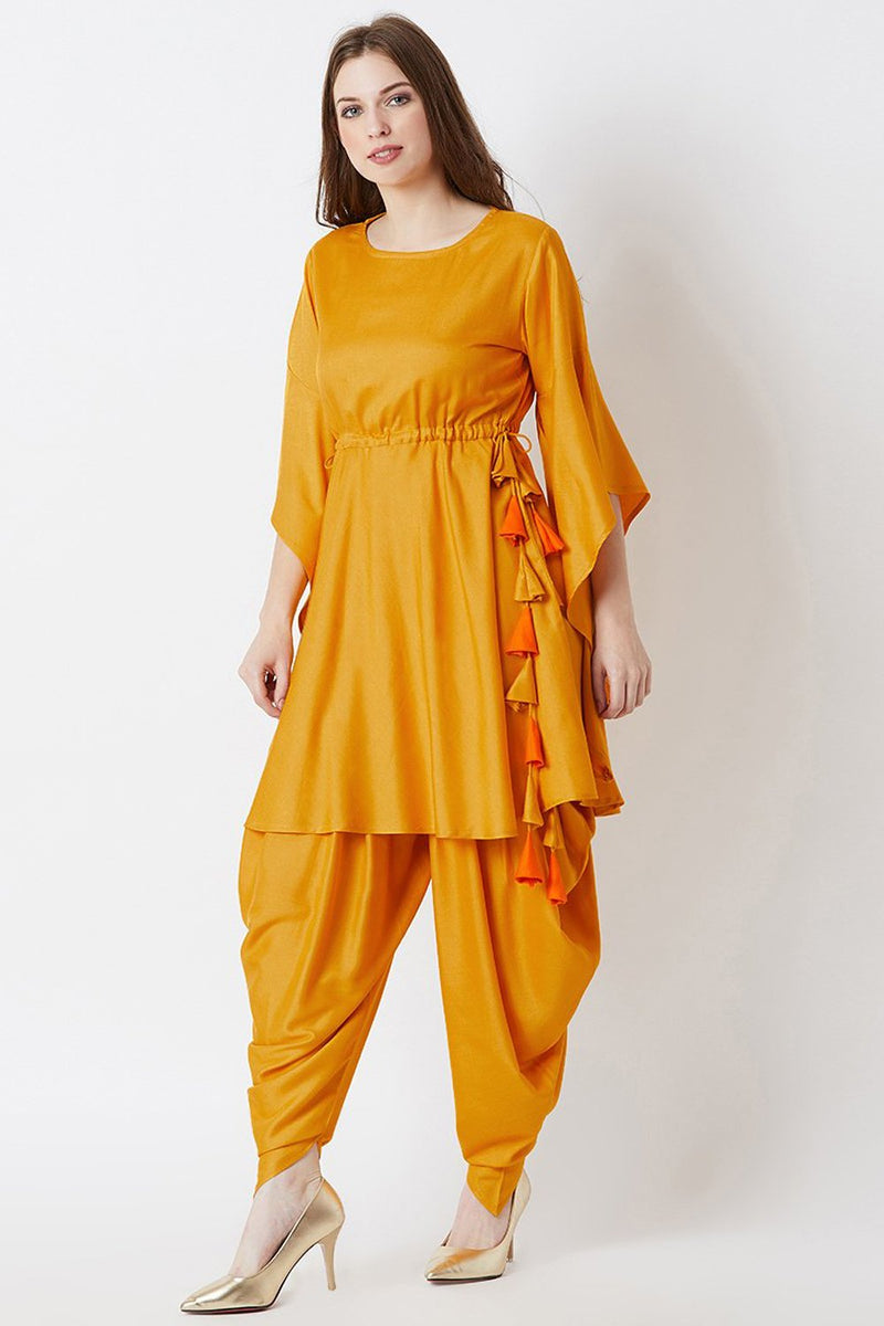 Mustard Dhoti Shalwar Set HLE-0017