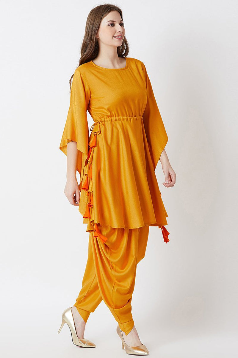 Mustard Dhoti Shalwar Set HLE-0017