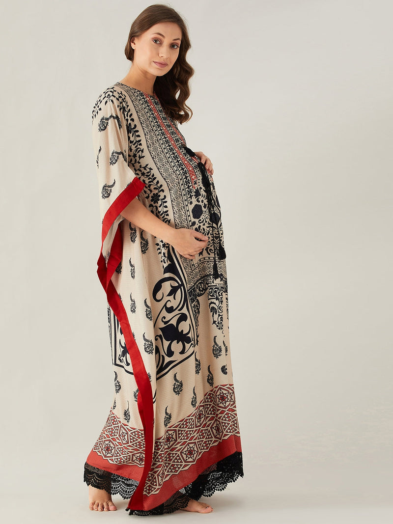 Black Off-White Ong Kaftan HLK-0014