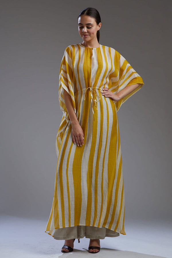 Yellow Lines Long Kaftan HLK-0166