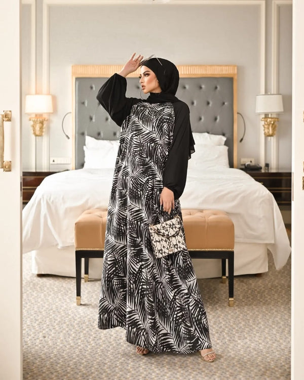 Black Leaf Abaya HAC-0029