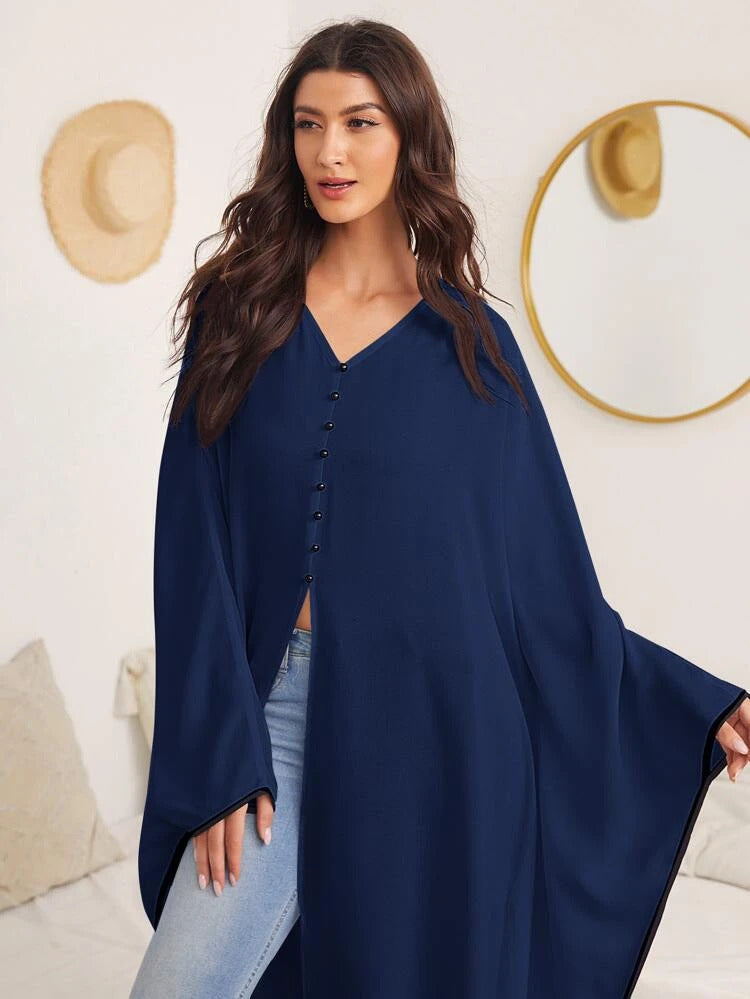 Dark Blue Long Kaftan HLK-0005