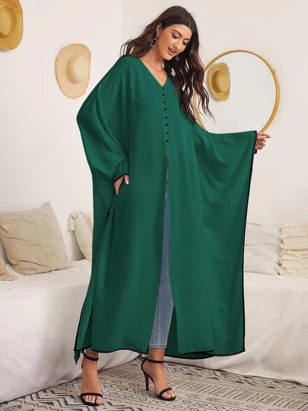 Green Long Kaftan HLK-0186