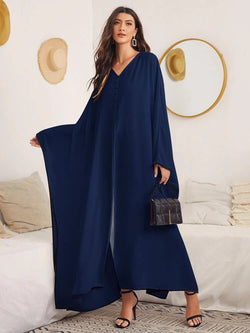 Dark Blue Long Kaftan HLK-0005