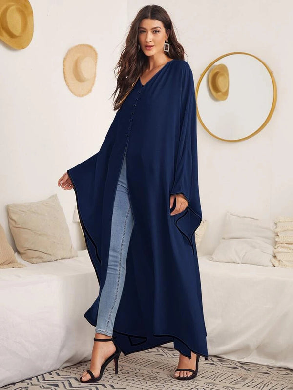 Dark Blue Long Kaftan HLK-0005