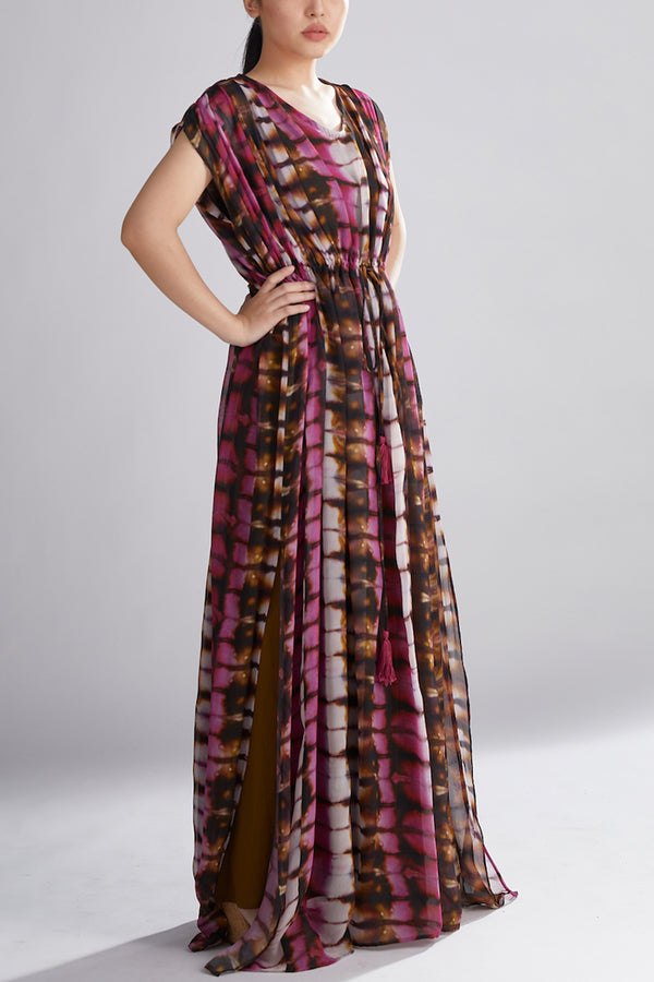 Multi Colored Shaded Long Kaftan HLK-0167