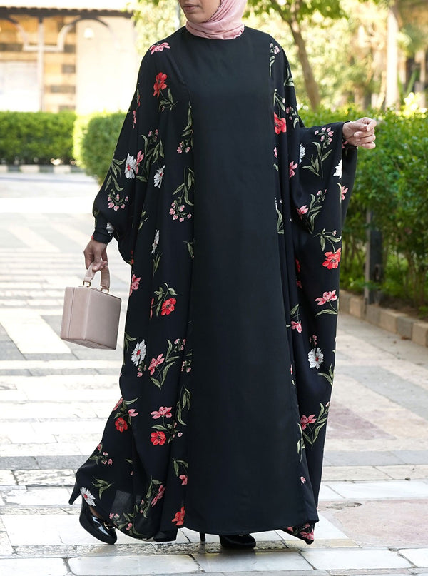 Black Flral Kaftan HAC-0026